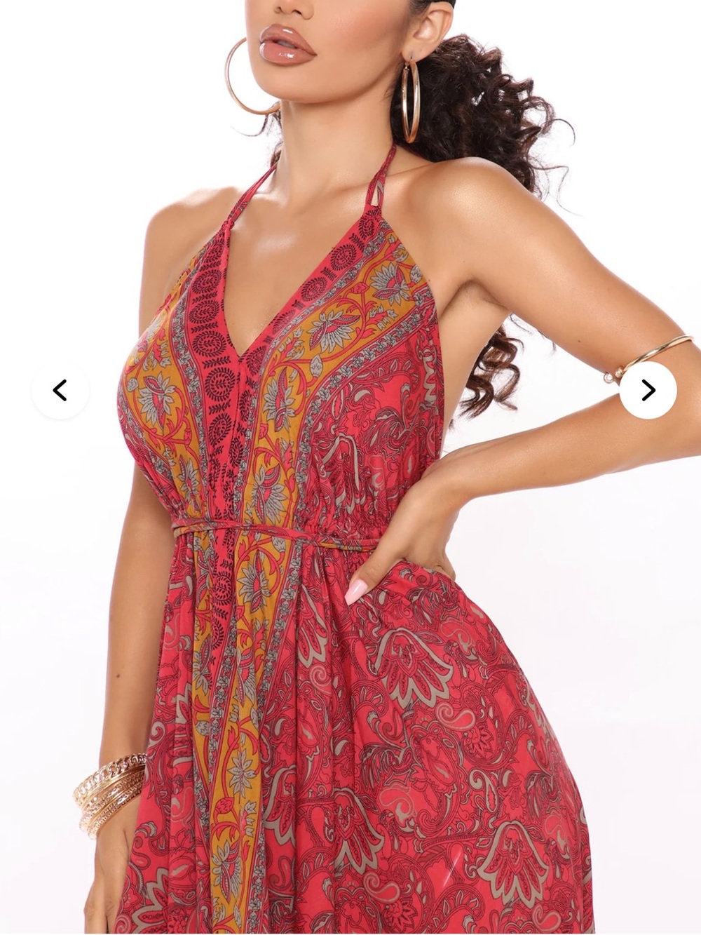 Fashion Nova Brunch in Bali Bohemian Pink Paisley Maxi Dress - Picture 2 of 7